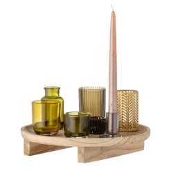 Bloomingville Sanga plateau met waxinelichtjeshouders 8-delig, Natuur-multi< Kaarsenhouders & Kaarsenborden