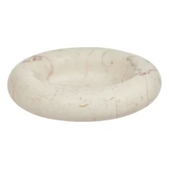 OYOY Savi marmer kaarsenhouder Ø13,8 cm, Offwhite< Kandelaars
