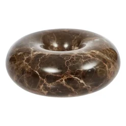 OYOY Savi marmer kandelaar small 4 cm, Choco< Kandelaars