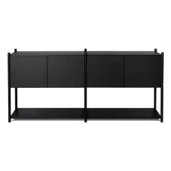 Gejst Sceene bookcase H, Zwartgebeitst eikenhout< Ladekasten & Dressoirs