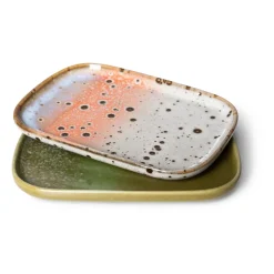 HKliving 70's dienblad klein 2-pack, Asteroids / Grass< Decoratieve Accessoires|Decoratieve Dienbladen