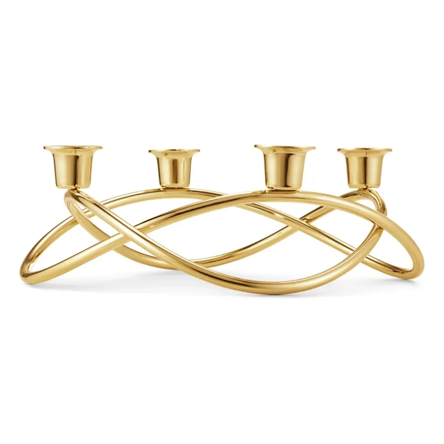 Georg Jensen Season kandelaar Ø26 cm, verguld< Adventskandelaars & -Kaarsen