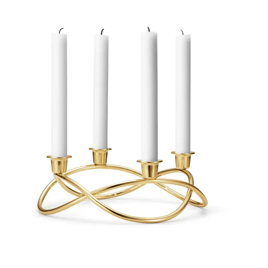 Georg Jensen Season kandelaar Ø26 cm, verguld< Adventskandelaars & -Kaarsen