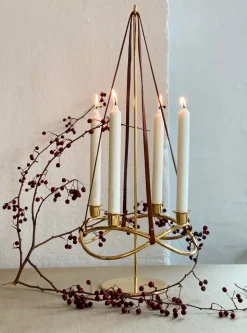 Georg Jensen Season kandelaar Ø26 cm, verguld< Adventskandelaars & -Kaarsen