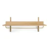 Ferm Living Sector plank met stang 37x87 cm, Oak-brass< Garderobehaken & Hoedenplanken