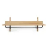 Ferm Living Sector plank met stang 37x87 cm, Oak-black brass< Garderobehaken & Hoedenplanken