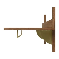 Ferm Living Sector plank met stang 37x87 cm, Smoked Oak, brass< Garderobehaken & Hoedenplanken