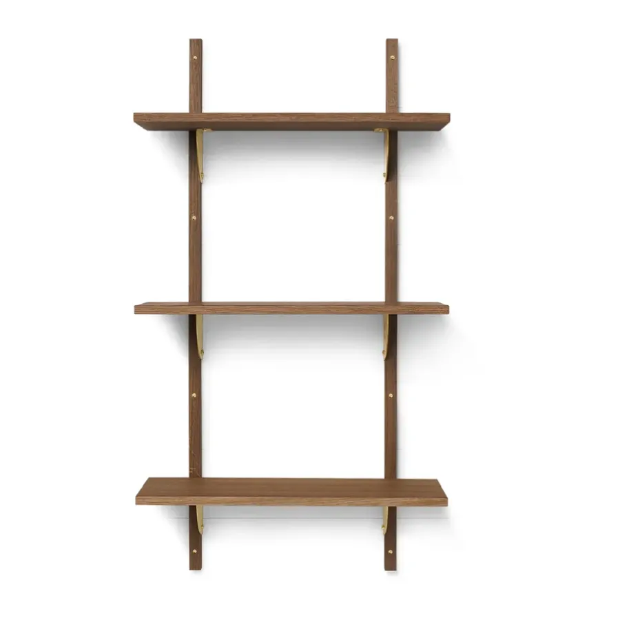Ferm Living Sector plank triple narrow, Smoked Oak, brass< Planken & Planksystemen