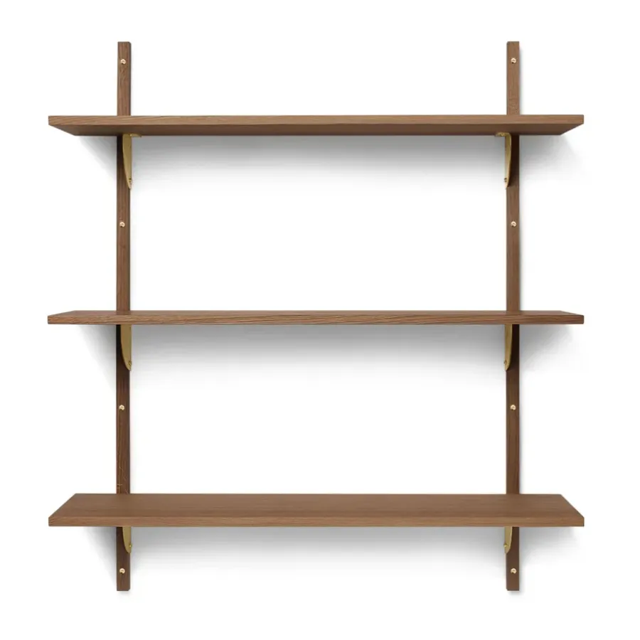 Ferm Living Sector plank triple wide, Smoked Oak, brass< Planken & Planksystemen