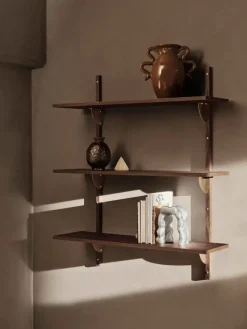 Ferm Living Sector plank triple wide, Smoked Oak, brass< Planken & Planksystemen