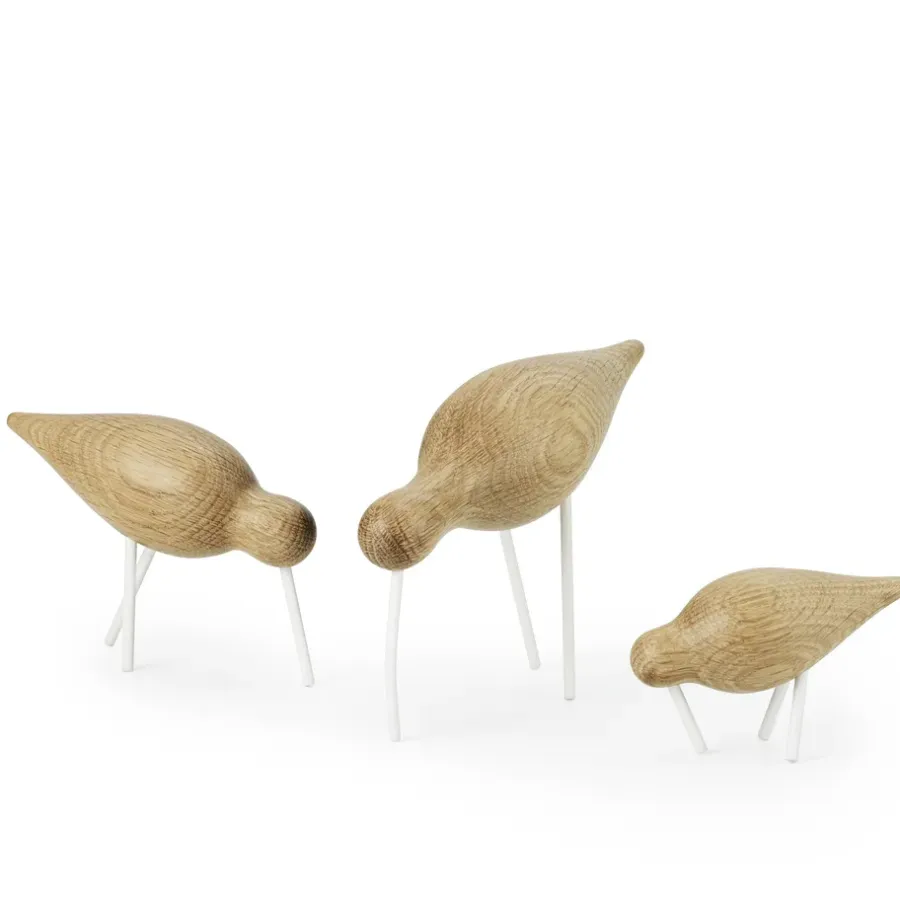 Normann Copenhagen Shorebird eikenhout-wit, klein< Houten Beelden