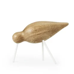 Normann Copenhagen Shorebird eikenhout-wit, middel< Houten Beelden