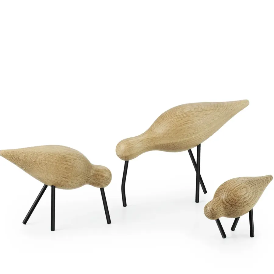 Normann Copenhagen Shorebird eiken-zwart, large< Houten Beelden