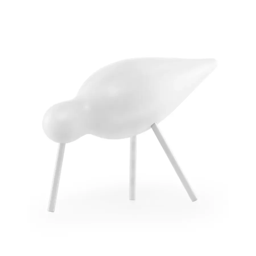 Normann Copenhagen Shorebird wit, middel< Houten Beelden
