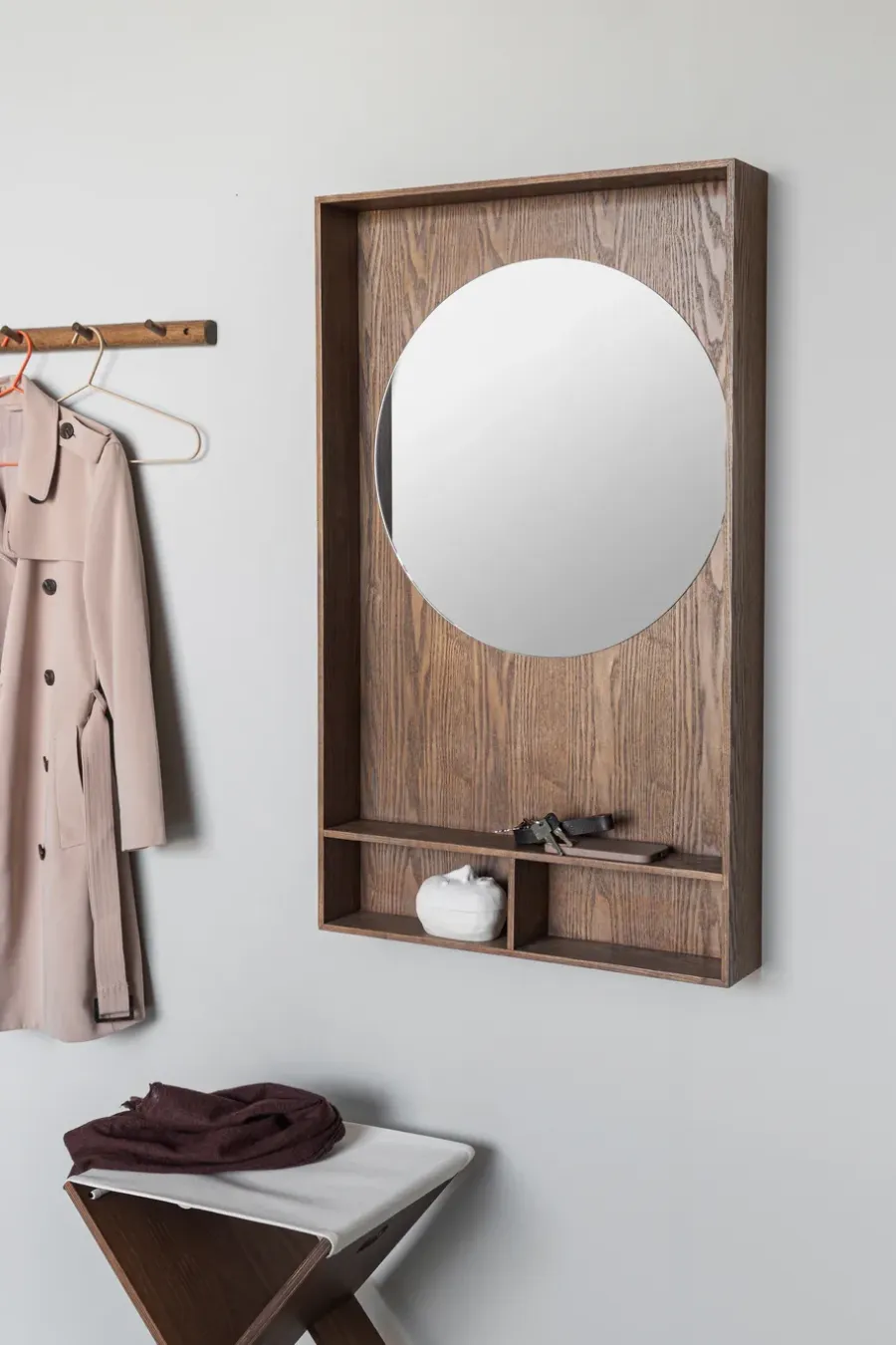 Mette Ditmer Show-me spiegel met plank large, Dark oiled< Wandspiegels