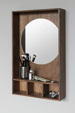 Mette Ditmer Show-me spiegel met plank small, Dark oiled< Wandspiegels