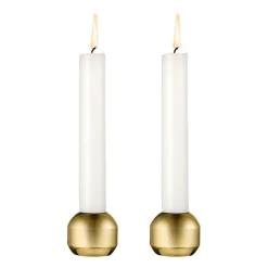 LIND DNA Silhouette kandelaar 34 2-pack, Goud< Kandelaars