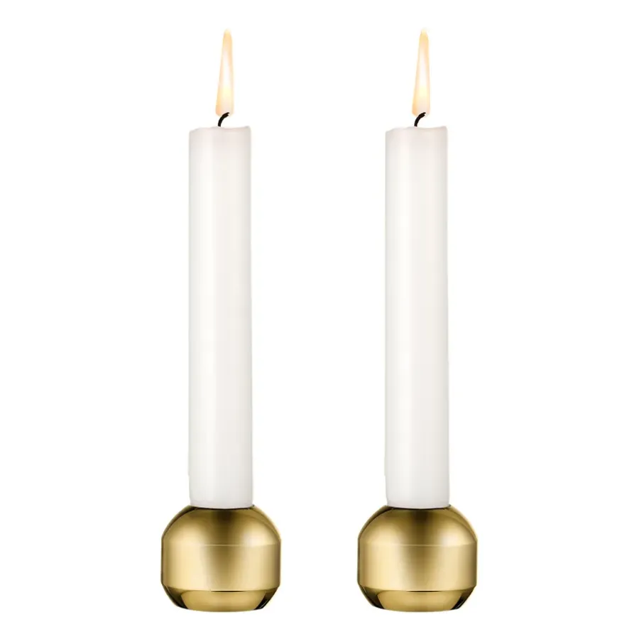 LIND DNA Silhouette kandelaar 34 2-pack, Goud< Kandelaars