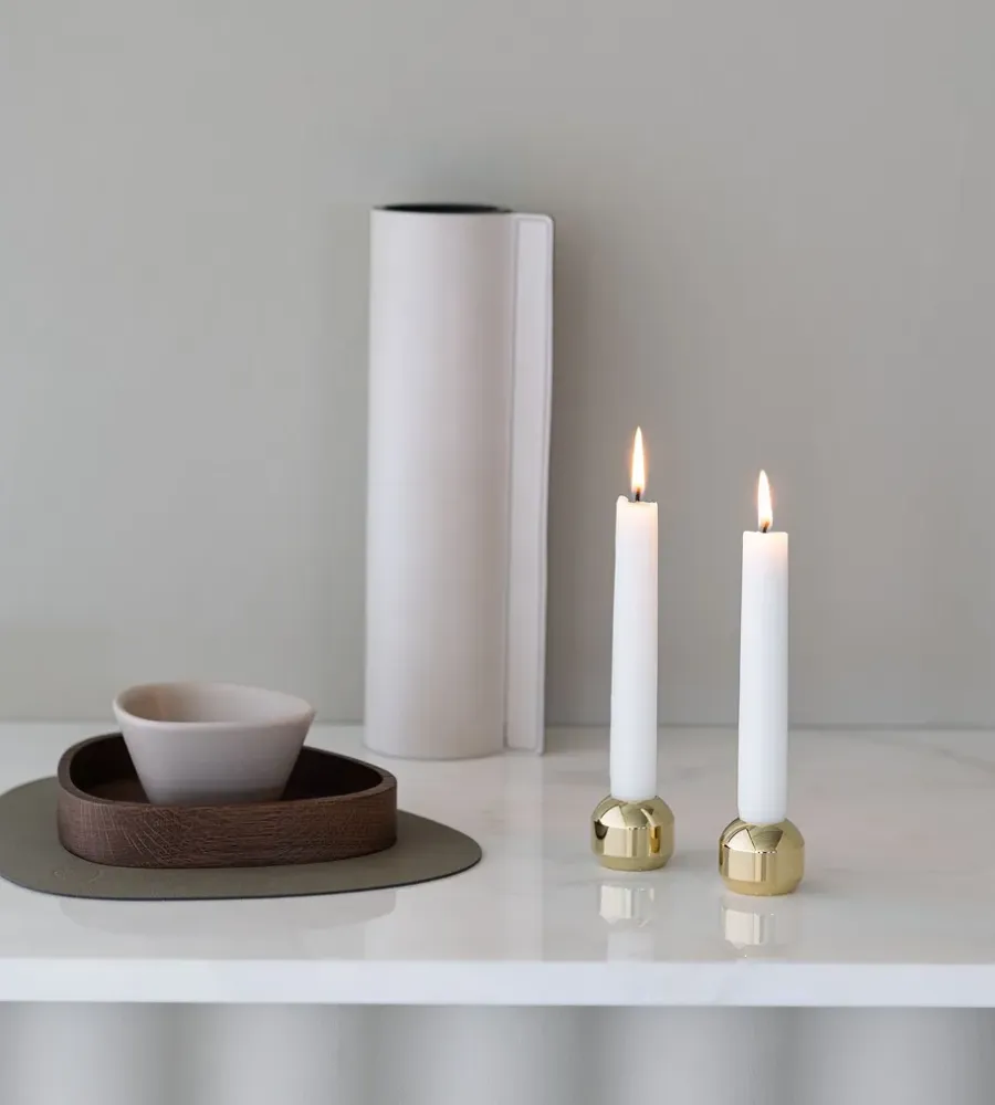 LIND DNA Silhouette kandelaar 34 2-pack, Goud< Kandelaars