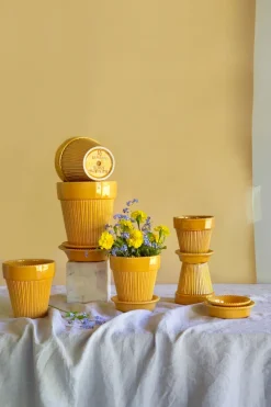 Bergs Potter Simona bloempot geglazuurd Ø18 cm, Yellow< Bloempotten