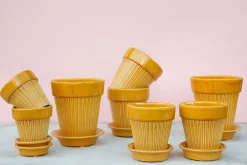 Bergs Potter Simona bloempot geglazuurd Ø12 cm, Yellow< Bloempotten
