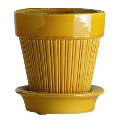 Bergs Potter Simona pot geglazuurd Ø16 cm, Geel< Bloempotten