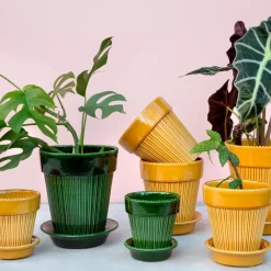Bergs Potter Simona pot geglazuurd Ø16 cm, Groen< Bloempotten