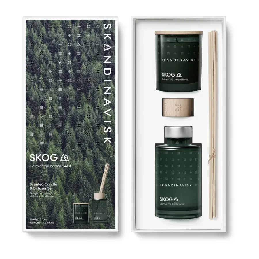 Skandinavisk SKOG geurkaars & geurstokjes, 65 g + 100 ml< Geurkaarsen & Aroma Diffusers