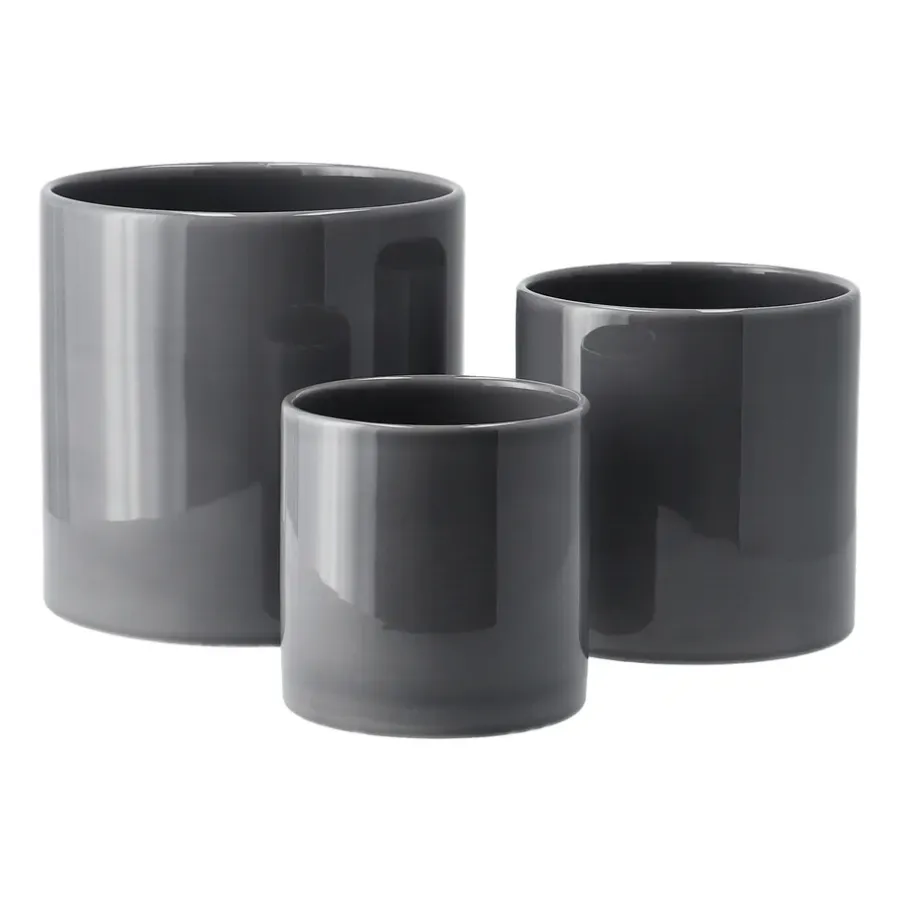 Scandi Living Sleek bloempot Ø19 cm, Charcoal< Bloempotten