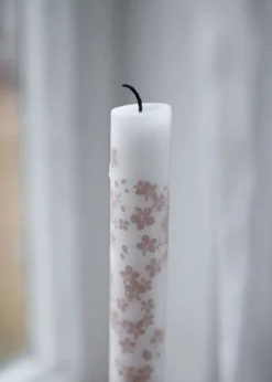 Wik & Walsøe Slåpeblom kaars 2-pack, Roze< Kaarsen