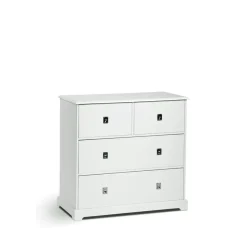 Mavis Smögen dressoir, wit, 4 laden, chroom< Ladekasten & Ladeblokken