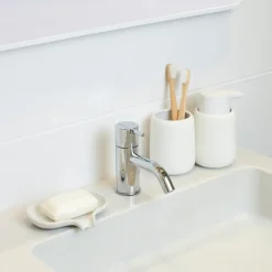 Bosign Soap Saver Flow zeepbakje met afdruipfunctie beton, Wit< Zeepdispensers & Zeepschaaltjes