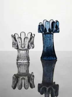 Kosta Boda Solros lantaarn cirkelvormig glas 18 cm, Blauw< Kaarsenhouders & Kaarsenborden