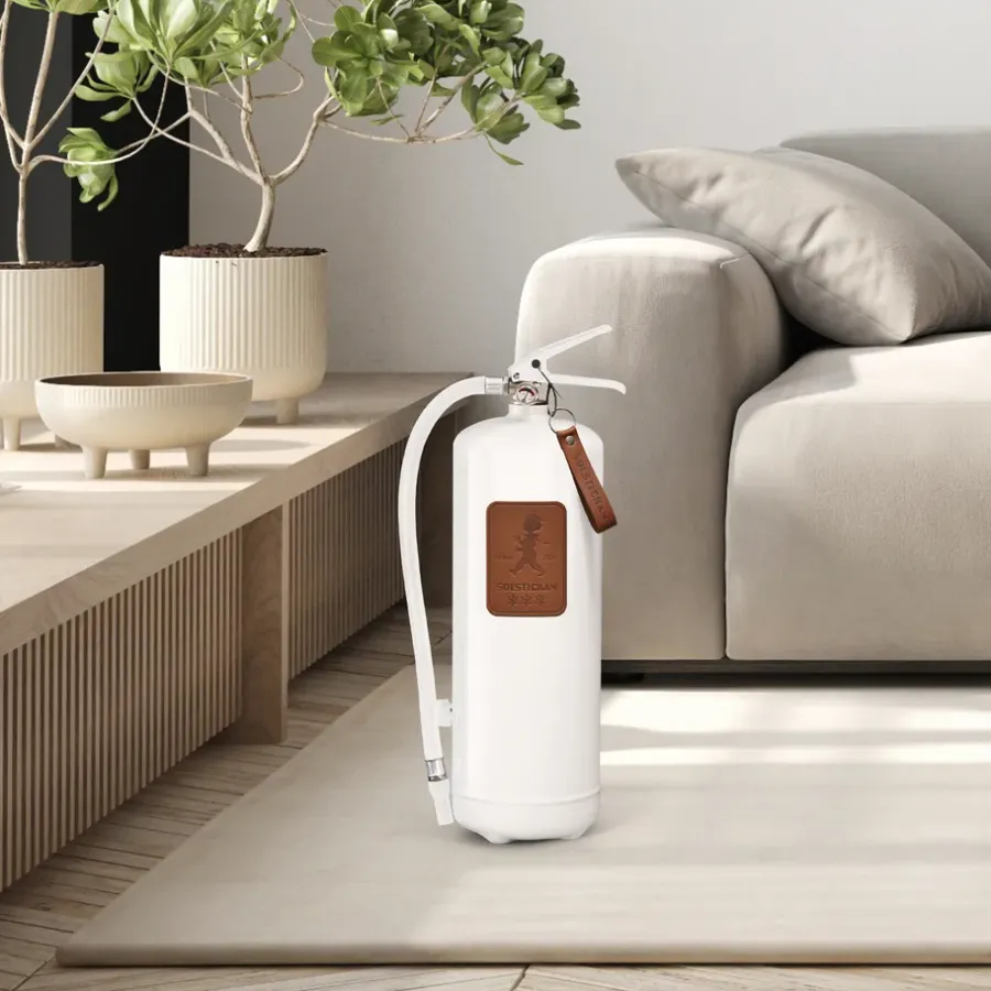 Solstickan Design Solstickan brandblusser 6 kg, Wit-donkerbruin leer< Blusdekens & Brandblussers