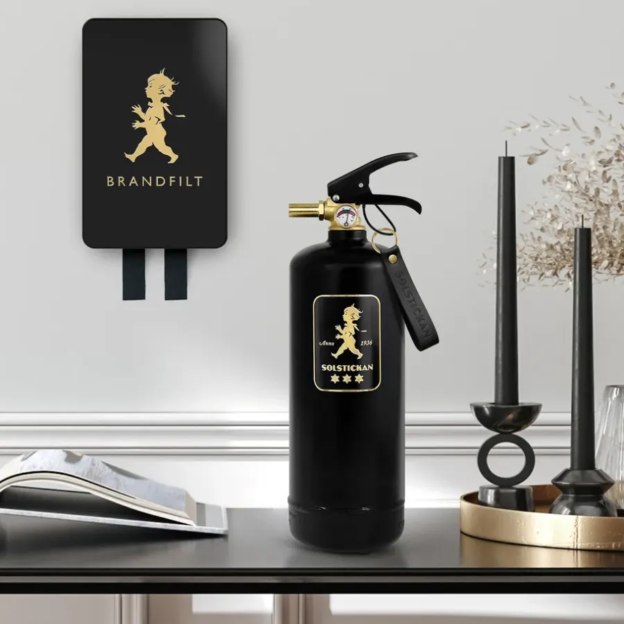 Solstickan Design Solstickan branddeken 16x2,7x25 cm, Zwart-goud< Blusdekens & Brandblussers