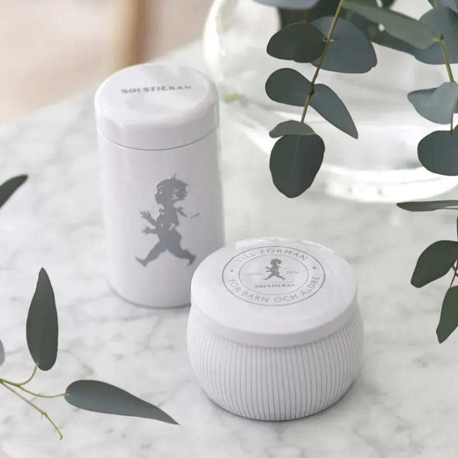 Solstickan Design Solstickan cadeaubox geurkaarsen + luciferdoosje, Wit - geurkaars eucalyptus< Geurkaarsen & Aroma Diffusers