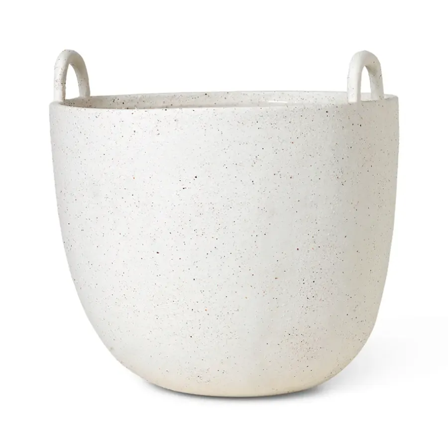 Ferm Living Speckle pot Ø30 cm, Off white< Bloempotten