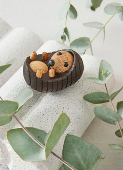 Spring Copenhagen Spike egel decoratie 4 cm, Thermo Ash< Houten Beelden