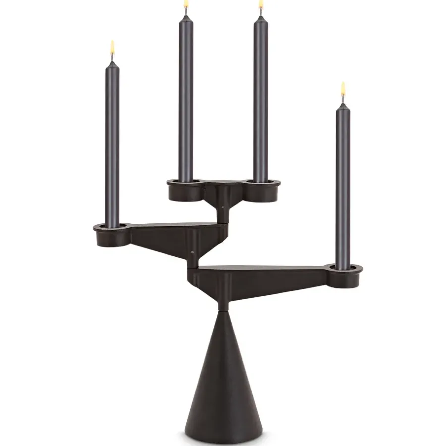 Tom Dixon Spin kandelaar houder mini, Zwart< Kandelaars