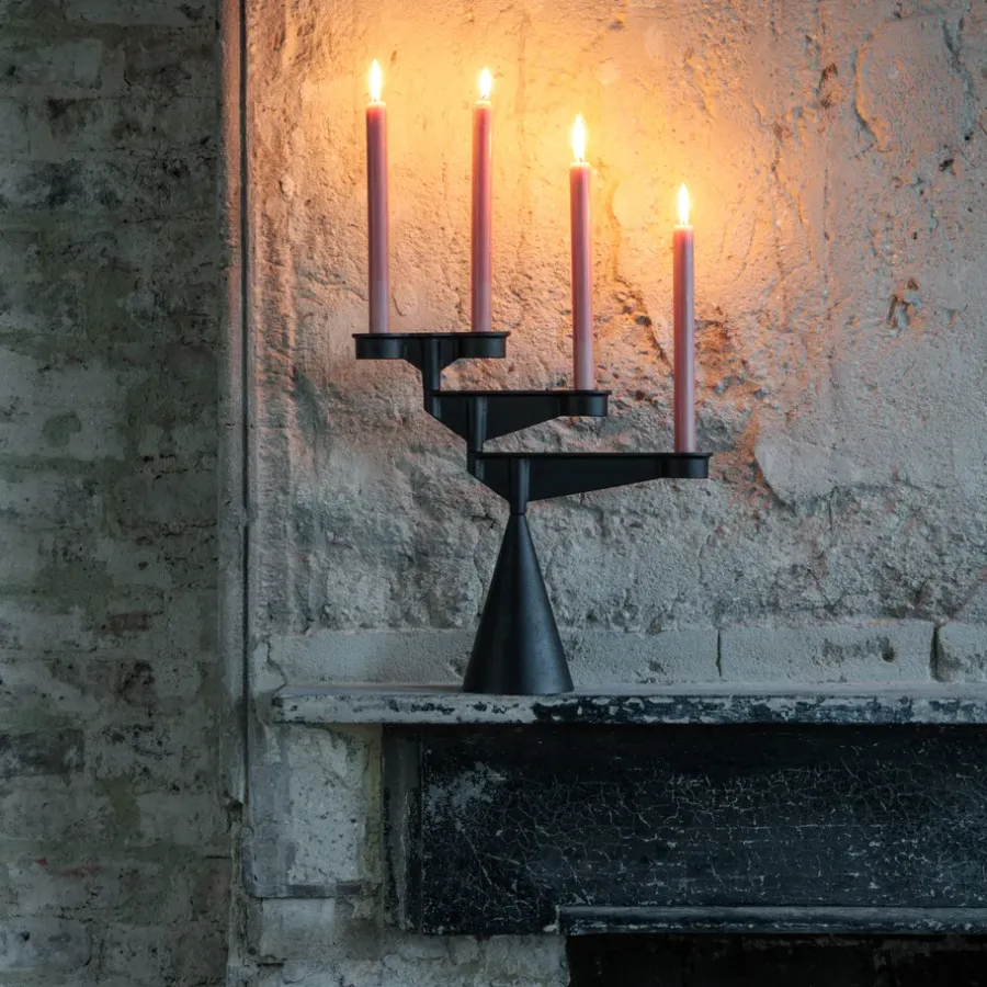 Tom Dixon Spin kandelaar houder mini, Zwart< Kandelaars