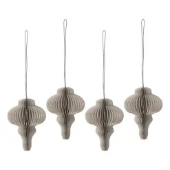 Scandi Living Spira kerstballen 4-pack, Beige< Kerstdecoraties