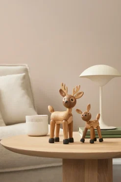 Spring Copenhagen Spot decoratie reekalfje, Eikenhout-esdoorn< Kerstdecoraties|Houten Beelden