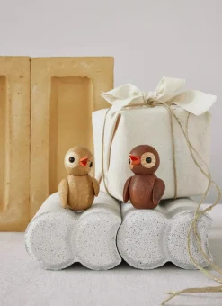 Spring Copenhagen Spring Birds decoratie 6,5 cm, Trendy Thermo Ash< Houten Beelden