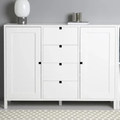 1898 Square dressoir, wit< Ladekasten & Dressoirs
