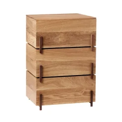 Kristina Dam Studio Stack opbergdoos, oak, 3-delig, donker geoliede walnoothouten poten< Dozen & Boxen