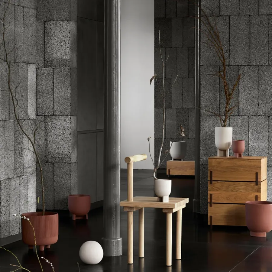 Kristina Dam Studio Stack opbergdoos, oak, 3-delig, donker geoliede walnoothouten poten< Dozen & Boxen