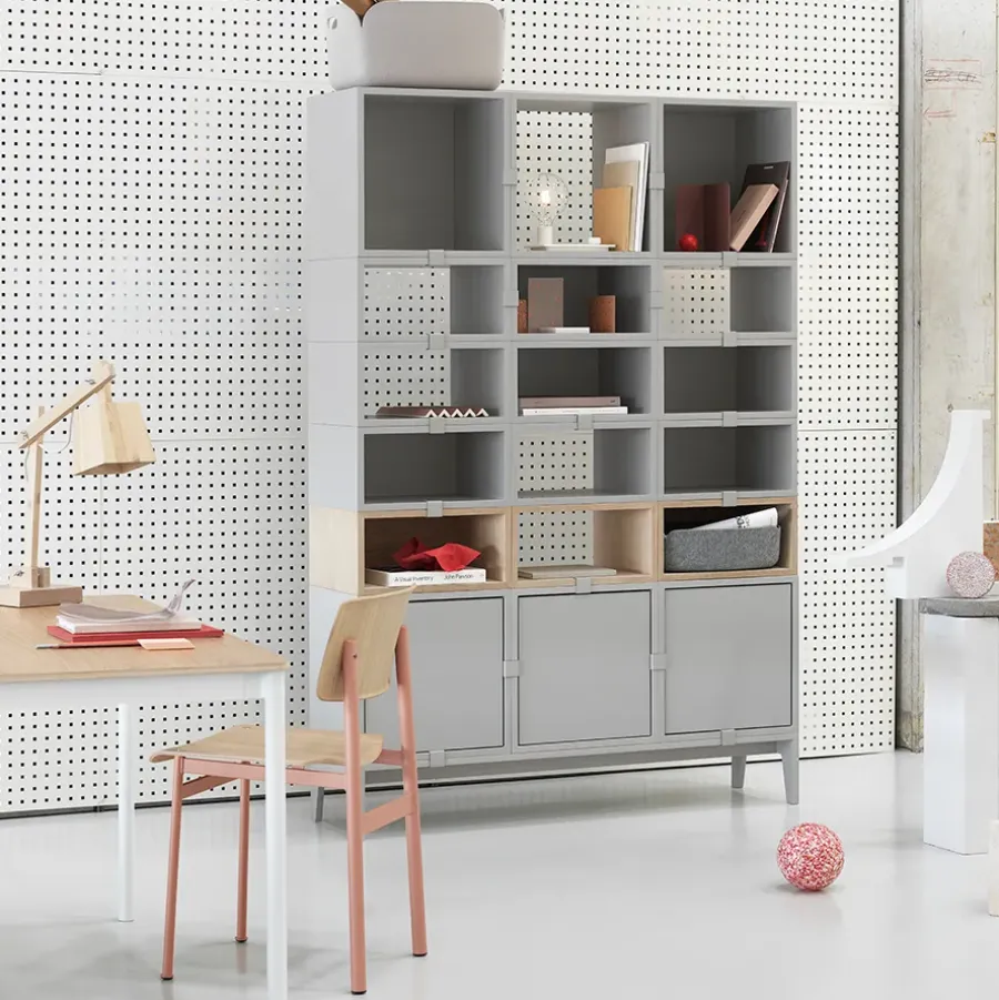 Muuto Stacked 2.0 kast open - middel, lichtgrijs< Planken & Planksystemen