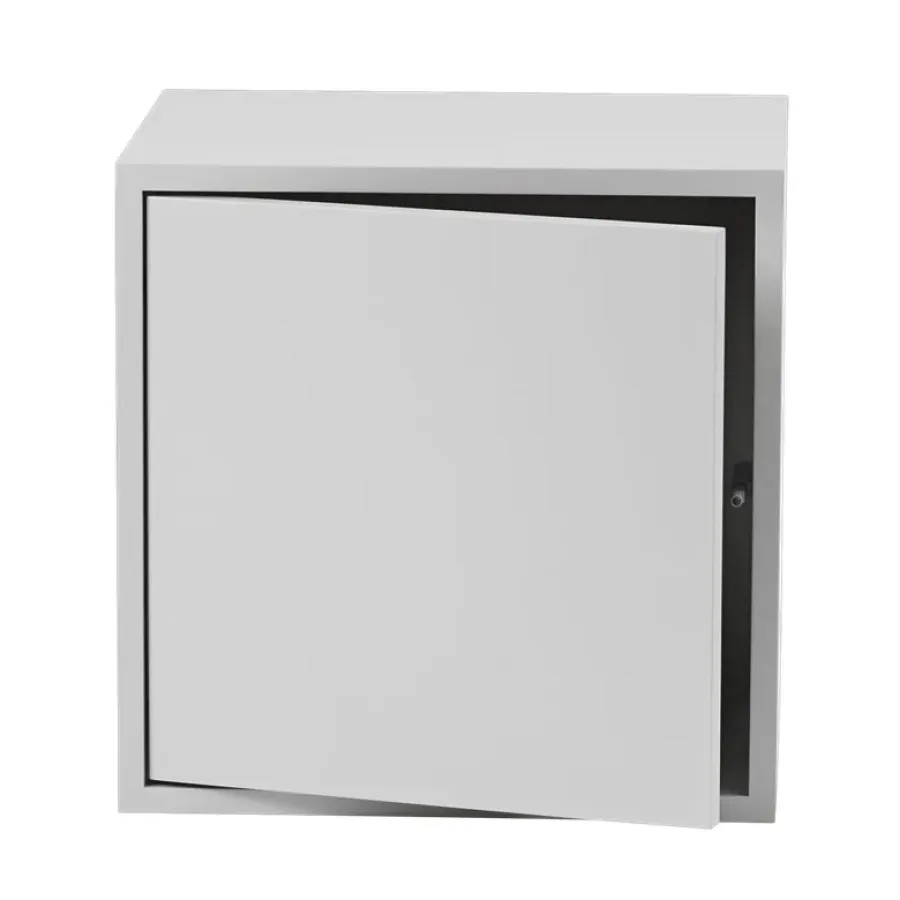 Muuto Stacked opbergsysteem met deur medium, lichtgrijs< Planken & Planksystemen