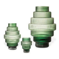 POLSPOTTEN Steps vaas S 30 cm, Dark green< Vazen