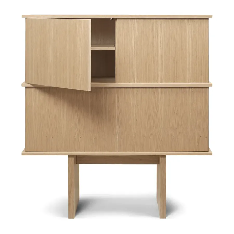 Ferm Living Stilt sideboard double 109x100 cm, Natural oak< Ladekasten & Dressoirs